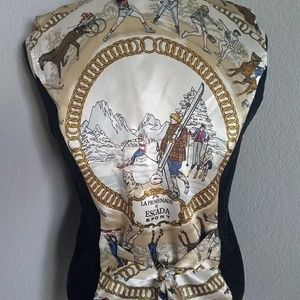 Escada Sport vest blue corduroy silk SIZE 34 Ski